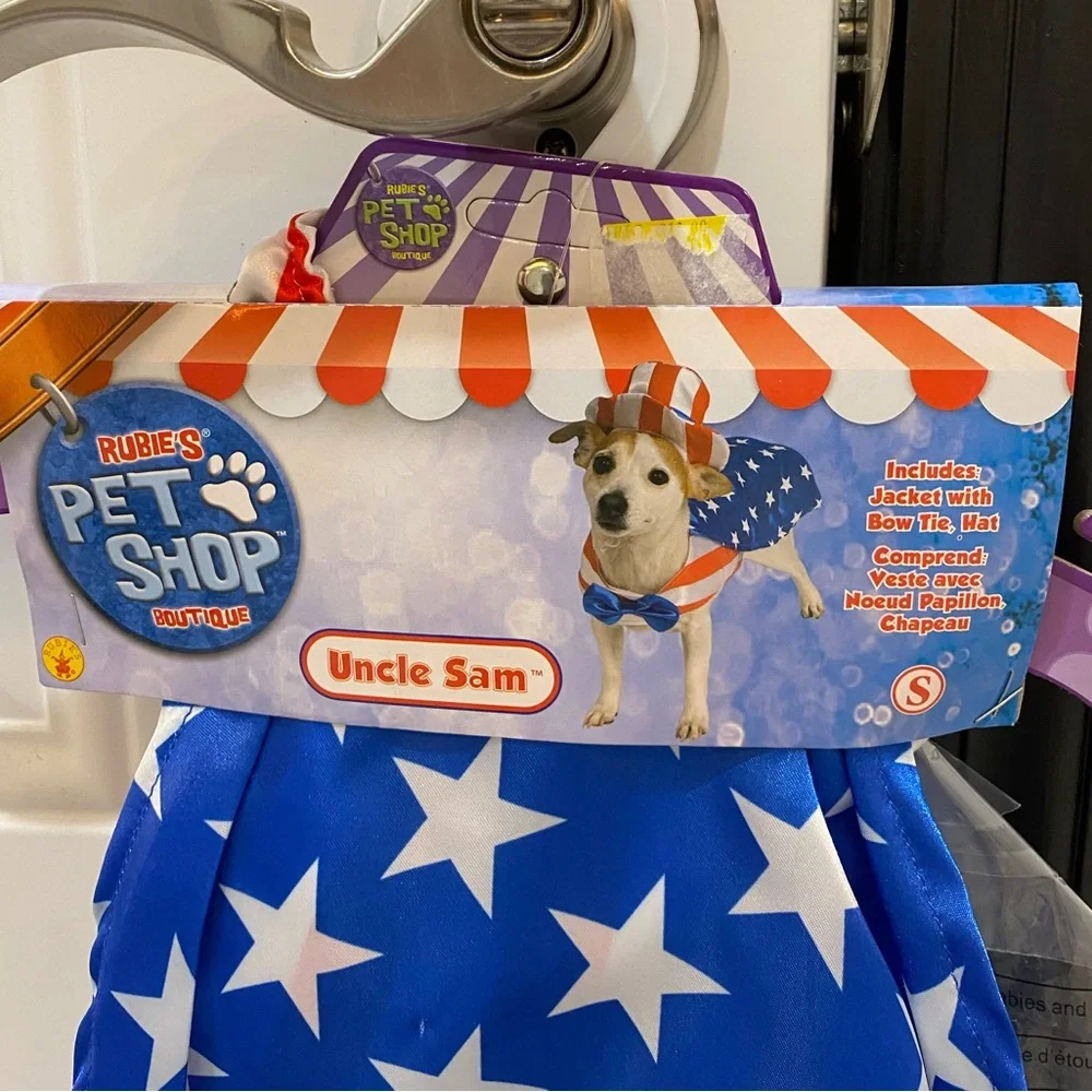 🇺🇸Rubie’s Pet Shop Boutique Red-White-Blue Uncle Sam Costume - Small